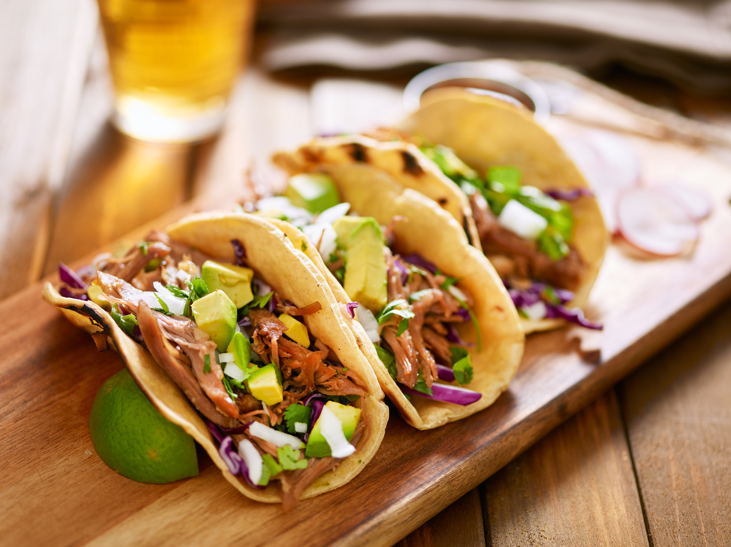 Three  Pork Carnitas Street Tacos 