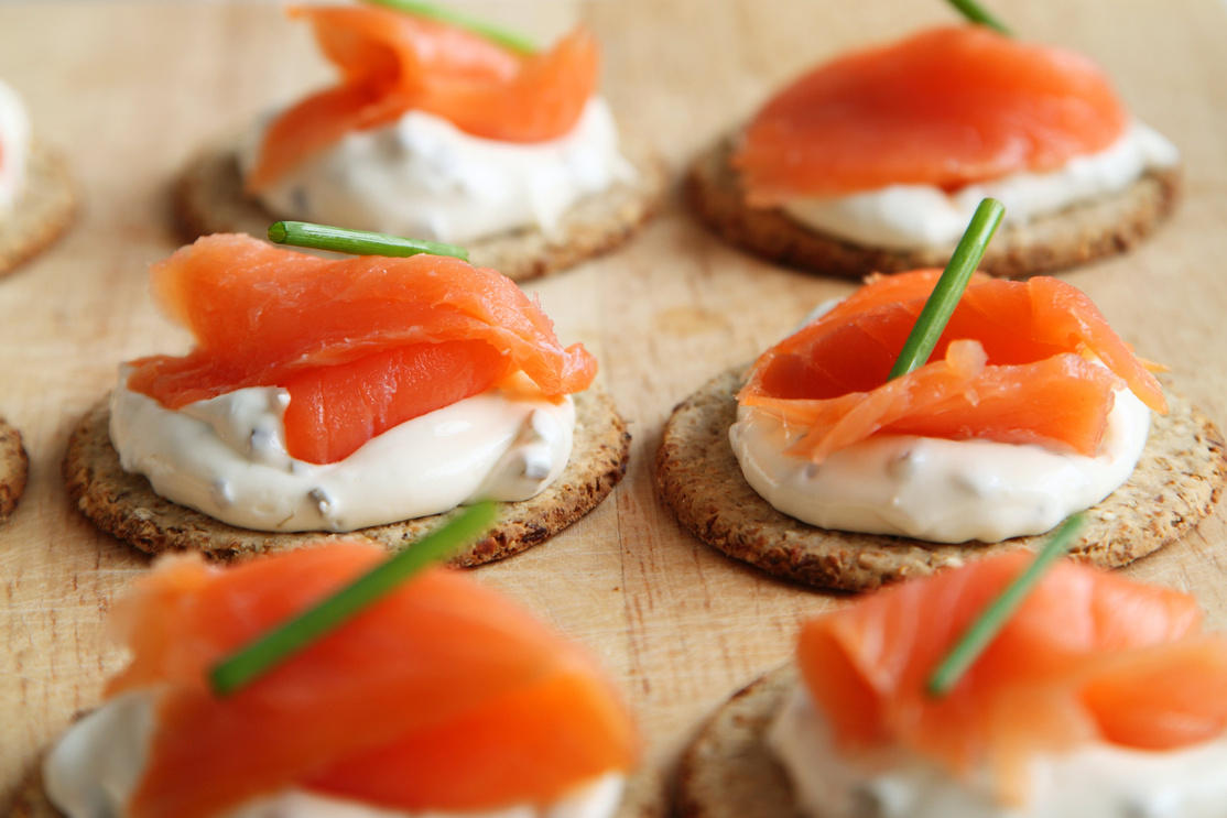 Salmon and Cheese Canape